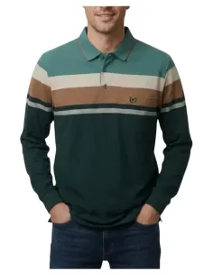Polo hombre manga larga verde rayas Forestal Mod-720586