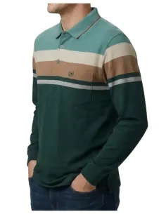 Polo hombre manga larga verde rayas Forestal Mod-720586 2