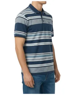 Polo hombre manga corta rayas azules Forestal Mod-721587 2
