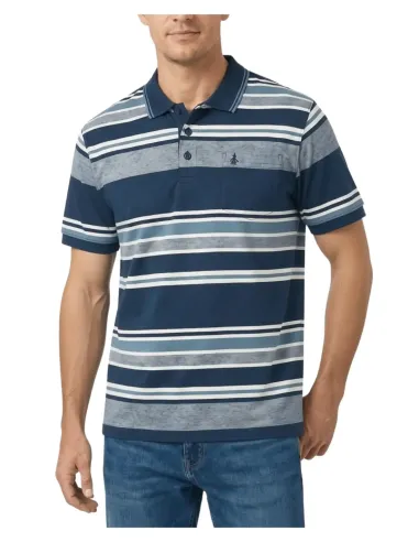 Polo hombre manga corta rayas azules Forestal Mod-721587