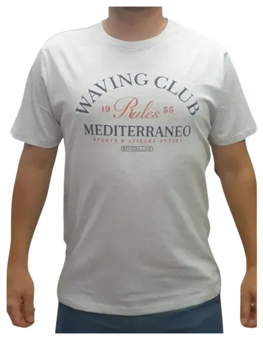 Camiseta de hombre manga corta Losan de algodón en gris 25035