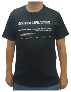 Camiseta de hombre manga corta Losan de algodón en negro 25035