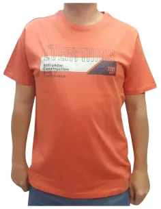 Camiseta de hombre manga corta Losan de algodón en teja 25035