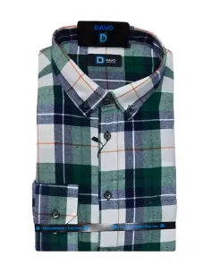 Camisa de hombre viella verde con cuadros Davo 479