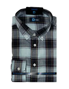 Camisa de hombre viella gris con cuadros Davo 432