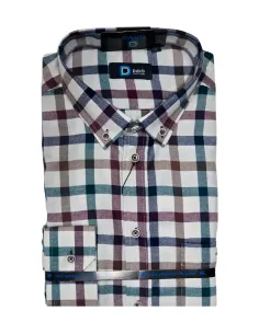 Camisa de hombre viella crudo con cuadros Davo 443
