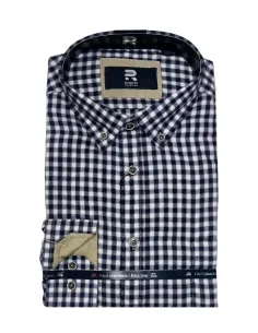 Camisa de hombre viella marino con cuadros Renuty 456