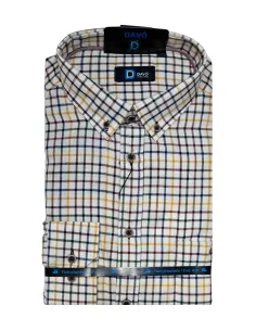 Camisa de hombre viella crudo con cuadros Davo 423