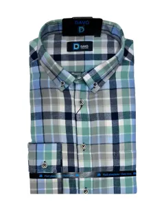Camisa de hombre viella verde con cuadros Davo 422