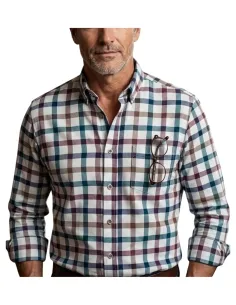 Camisa de hombre viella crudo con cuadros Davo 443 2