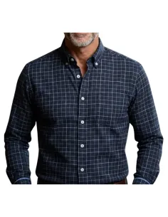Camisa de hombre viella marino con cuadros Davo 472 2