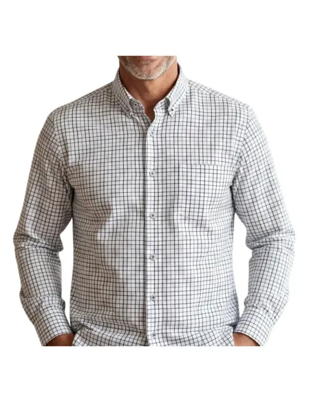 Camisa de hombre viella crudo con cuadros Davo 433-1
