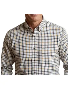Camisa de hombre viella crudo con cuadros Davo 423 2