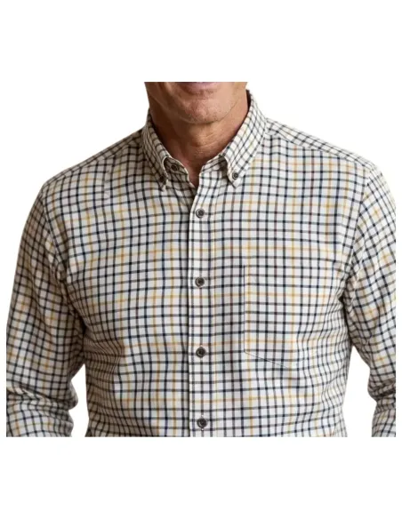 Camisa de hombre viella crudo con cuadros Davo 423-1